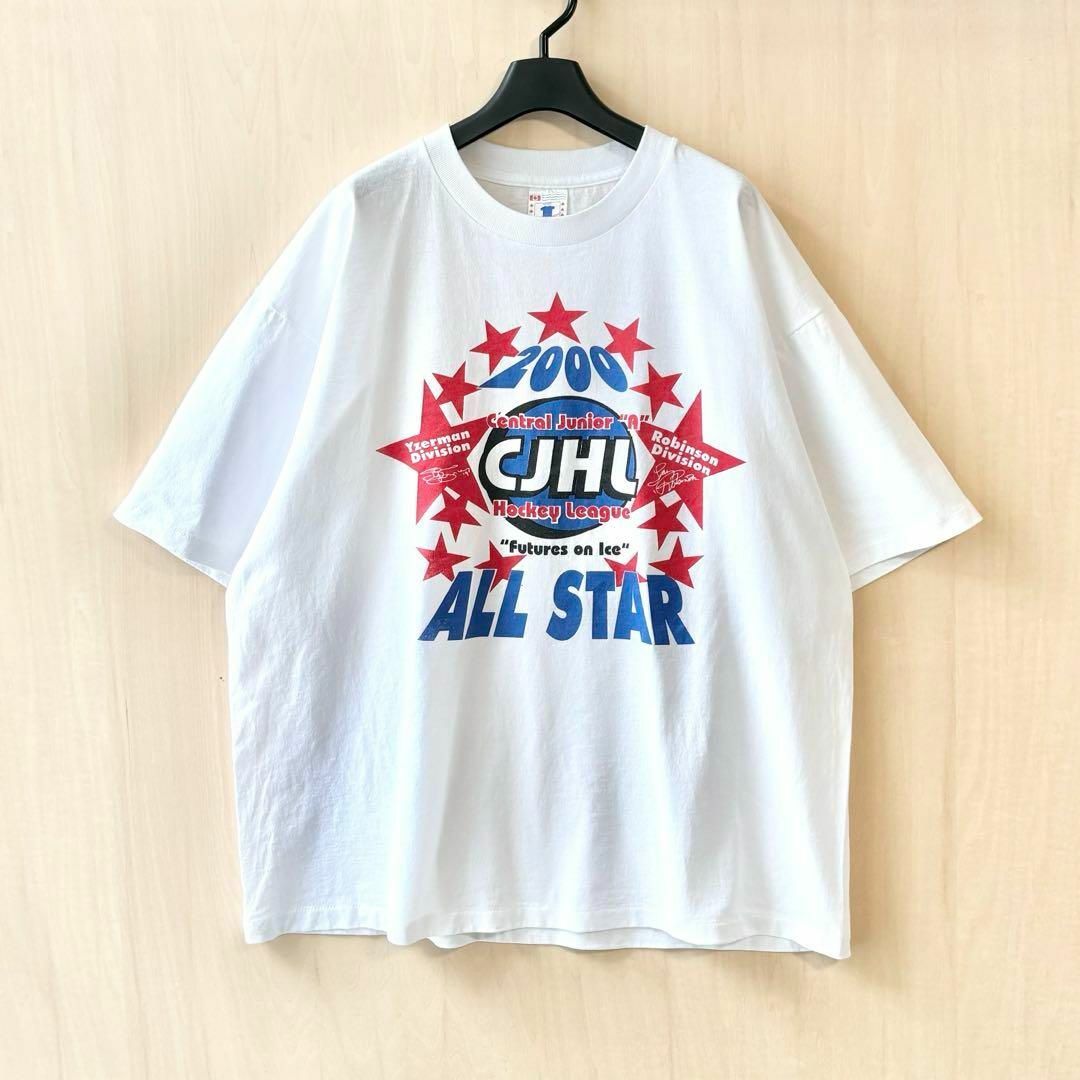 VINTAGE(ヴィンテージ)の00s古着　Y2K ヴィンテージ　スター　ホッケー　Tシャツ　シングルステッチ メンズのトップス(Tシャツ/カットソー(半袖/袖なし))の商品写真