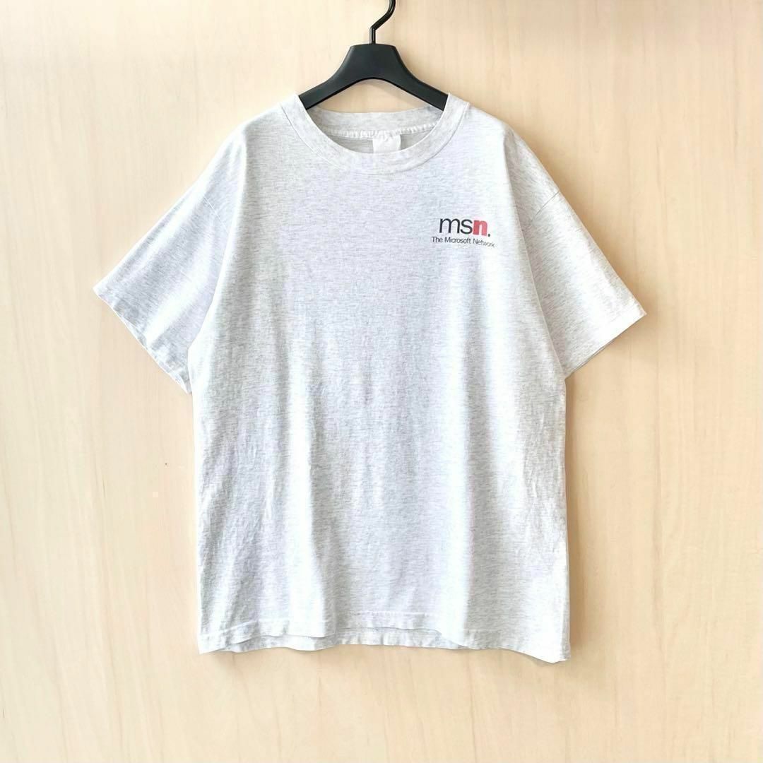 Microsoft(マイクロソフト)の90s USA製古着　ヴィンテージ　企業Tシャツ　MSN マイクロソフト　霜降り メンズのトップス(Tシャツ/カットソー(半袖/袖なし))の商品写真