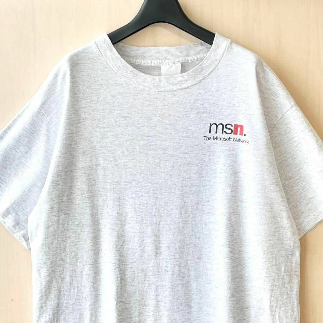 Microsoft(マイクロソフト)の90s USA製古着　ヴィンテージ　企業Tシャツ　MSN マイクロソフト　霜降り メンズのトップス(Tシャツ/カットソー(半袖/袖なし))の商品写真