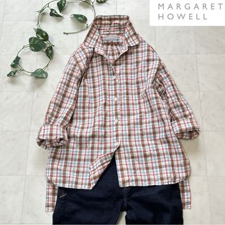 マーガレットハウエル(MARGARET HOWELL)の★MARGARET HOWELL★マーガレットハウエル チェック七分袖シャツ 1(シャツ/ブラウス(長袖/七分))