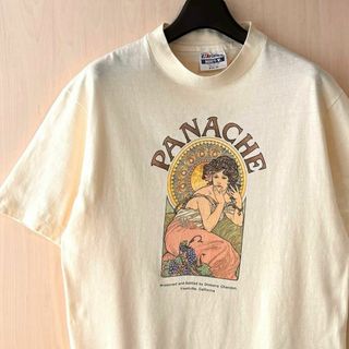 80s 90s古着　ヴィンテージ　ヘインズ　Tシャツ　PANACHE アート