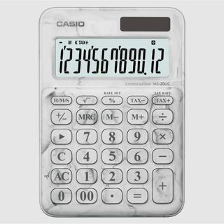 カシオ(CASIO)の 電卓　CASIO　カシオ　マーブル　ホワイト　限定　ミニジャストタイプ(ペン/マーカー)