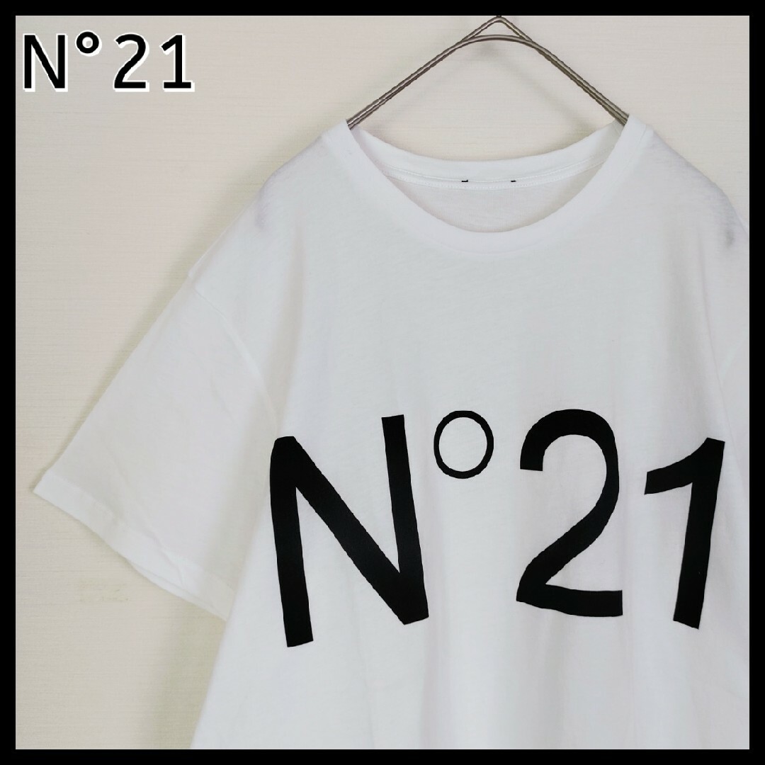 N°21(ヌメロヴェントゥーノ)の【ビッグロゴ】N°21 ヌメロ ヴェントゥーノ☆半袖Tシャツ　白　イタリア製　S メンズのトップス(Tシャツ/カットソー(半袖/袖なし))の商品写真