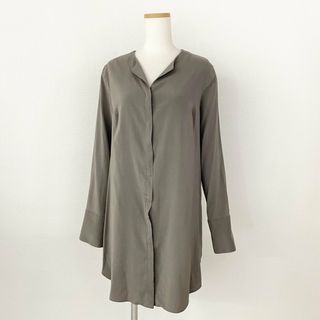 ブルネロクチネリ(BRUNELLO CUCINELLI)の9d7 BURUNELLO CUCINELLI ブルネロクチネリ シルクシャツ シルクブラウス チュニック XL チャコール レディース 婦人服 イタリア製(シャツ/ブラウス(長袖/七分))