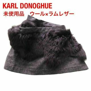 カールドナヒュー(KARL DONOGHUE)の【未使用品】KARL DONOGHUEカールドノヒューマフラーウール×ラムレザー(マフラー/ショール)