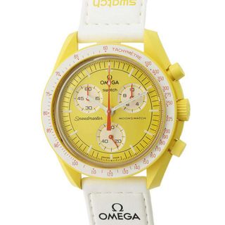 スウォッチ(swatch)のスウォッチ オメガ コラボ MISSION TO THE SUN ミッション トゥ ザ サン SO33J100 イエロー/ホワイト文字盤(腕時計(アナログ))