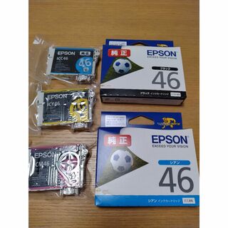 エプソン(EPSON)のEPSON純正インクカートリッジ　IC46 サッカーボール　4色+シアン(PC周辺機器)