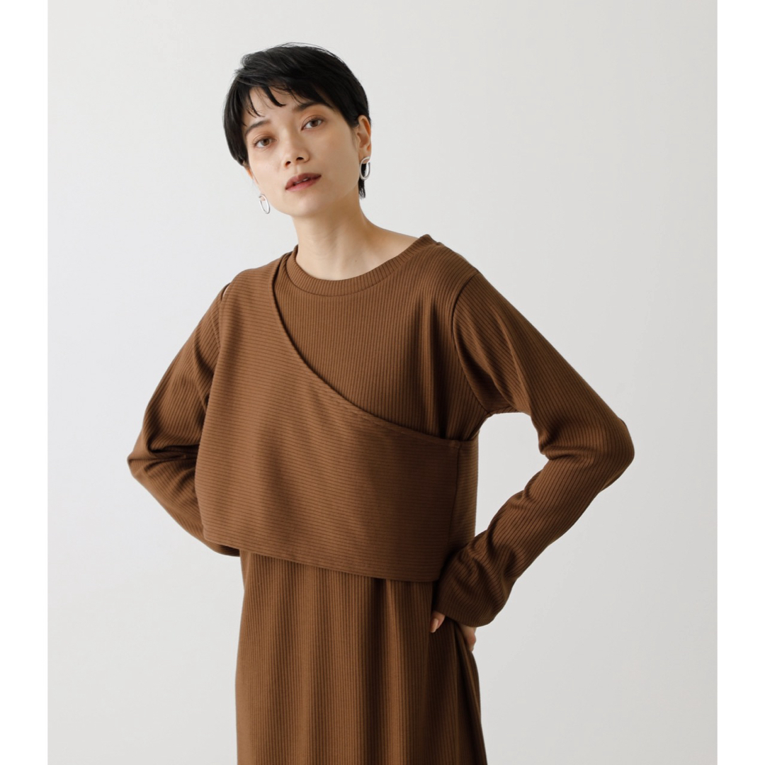 AZUL by moussy(アズールバイマウジー)の最終値下　新品　S AZUL MOUSSY ビスチェセットリブワンピース　 レディースのワンピース(ロングワンピース/マキシワンピース)の商品写真