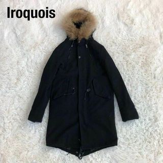 イロコイ(Iroquois)のIroquoisイロコイ　コットンモッズコート　ブラックネイビー　ベロア調(モッズコート)