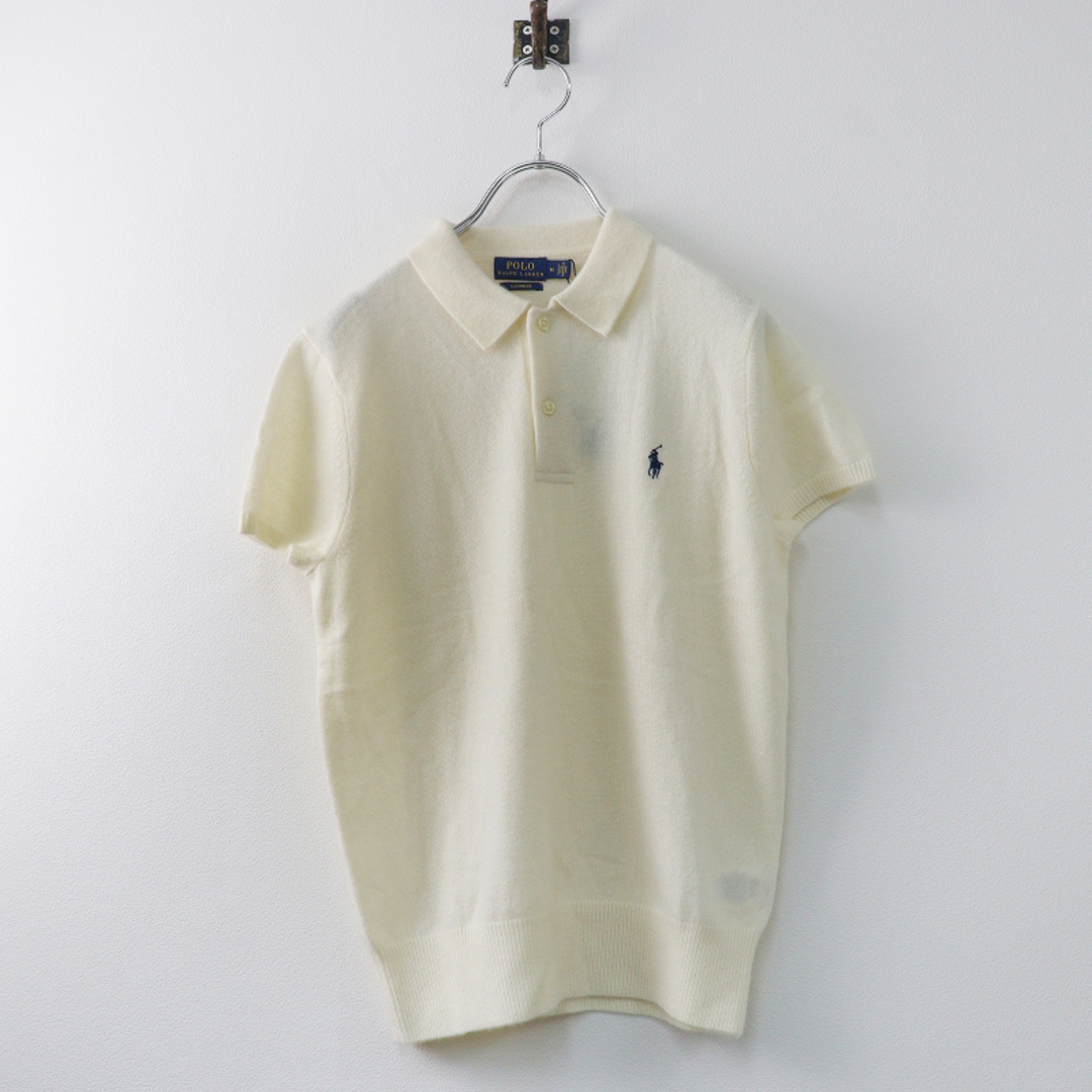 POLO RALPH LAUREN(ポロラルフローレン)の新品 未使用 ポロ ラルフローレン POLO RALPH LAUREN ポニー カシミヤ100% ニットポロシャツ M/アイボリー レディース【2400013688444】 レディースのトップス(ニット/セーター)の商品写真