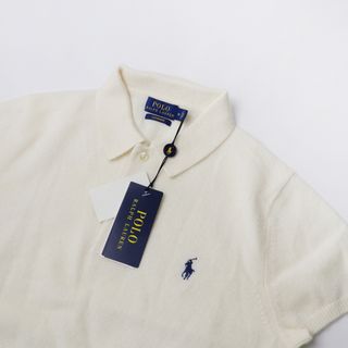 ポロラルフローレン(POLO RALPH LAUREN)の新品 未使用 ポロ ラルフローレン POLO RALPH LAUREN ポニー カシミヤ100% ニットポロシャツ M/アイボリー レディース【2400013688444】(ニット/セーター)