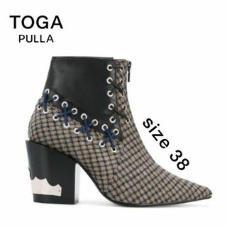 トーガプルラ(TOGA PULLA)の【極美品】TOGA PULLA トーガプルラ レースアップブーツ パネルアンクル(ブーティ)