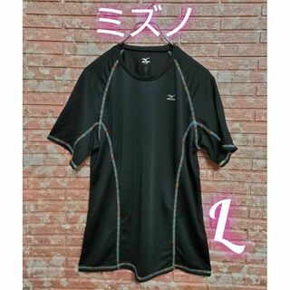 ミズノ(MIZUNO)のMIZUNO ミズノ クルーネック 半袖Tシャツ 黒 Lサイズ(その他)