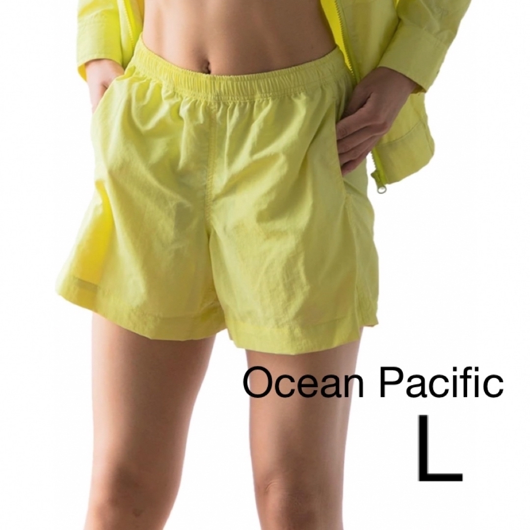 OCEAN PACIFIC(オーシャンパシフィック)のオーシャンパシフィック　Lサイズ　イエロー　ボードショーツ ショートパンツ レディースの水着/浴衣(水着)の商品写真