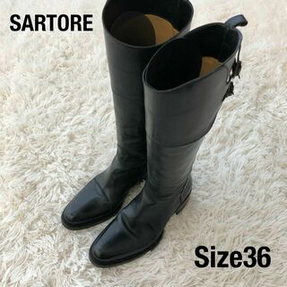 サルトル(SARTORE)のSARTOREサルトル　ロングブーツ　ブラック黒　36(ブーツ)
