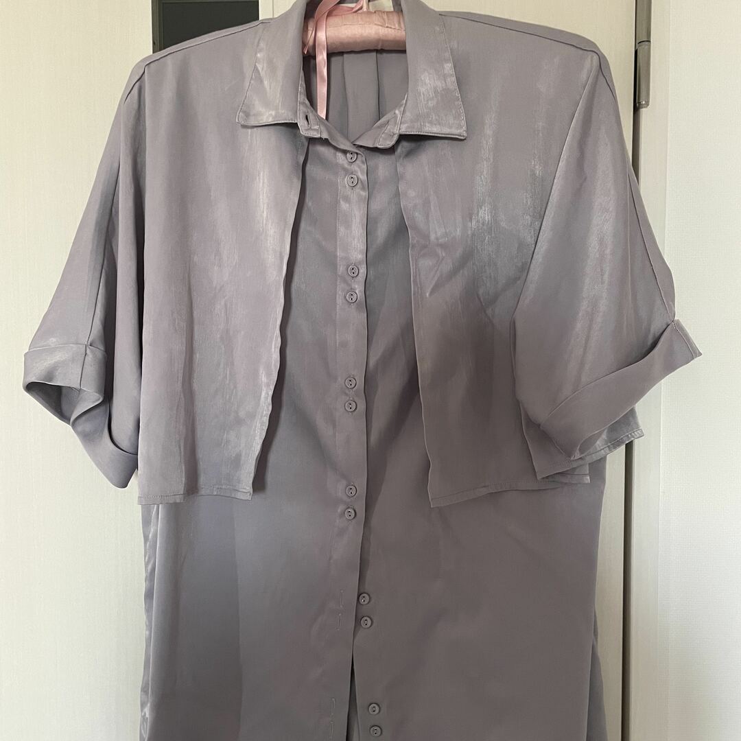 TODAYFUL(トゥデイフル)のlouren peachskin satin shirt レディースのトップス(シャツ/ブラウス(半袖/袖なし))の商品写真