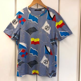 ルイヴィトン(LOUIS VUITTON)のLOUIS VUITTON ロゴフラッグ 半袖Tシャツ カットソー(L)(Tシャツ/カットソー(半袖/袖なし))