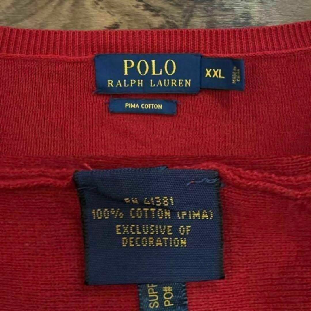 POLO RALPH LAUREN(ポロラルフローレン)の【オーバーサイズ】ポロラルフローレン　ニットセーター2XL 赤　刺繍 メンズのトップス(ニット/セーター)の商品写真