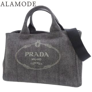 プラダ(PRADA)のPRADA(プラダ) CANAPA カナパ トートバッグ 2WAY 肩掛け 斜め掛け ショルダー ハンドバッグ デニム グレー ゴールド金具 1BG642 レディース 40802091897【中古】【アラモード】(トートバッグ)