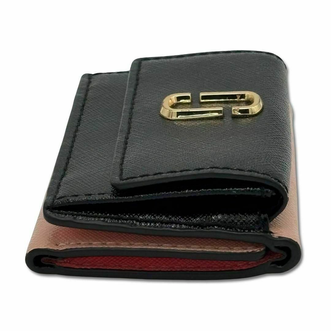 MARC JACOBS(マークジェイコブス)のマークジェイコブス ブラック バイカラー コンパクト 三つ折り財布 ゴールド レディースのファッション小物(財布)の商品写真