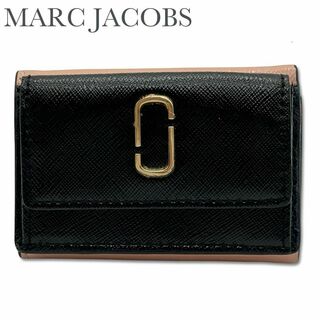 マークジェイコブス(MARC JACOBS)のマークジェイコブス ブラック バイカラー コンパクト 三つ折り財布 ゴールド(財布)