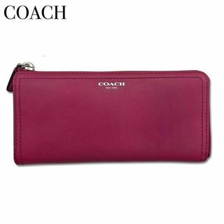 コーチ(COACH)のコーチ レザー L字ファスナー 長財布 ウォレット 小銭入れ レディース ピンク(財布)