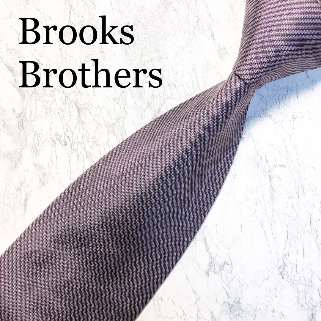 Brooks Brothers(ブルックスブラザース)のBROOKS BROTHERS ネクタイ　ストライプ　パープル系 メンズのファッション小物(ネクタイ)の商品写真