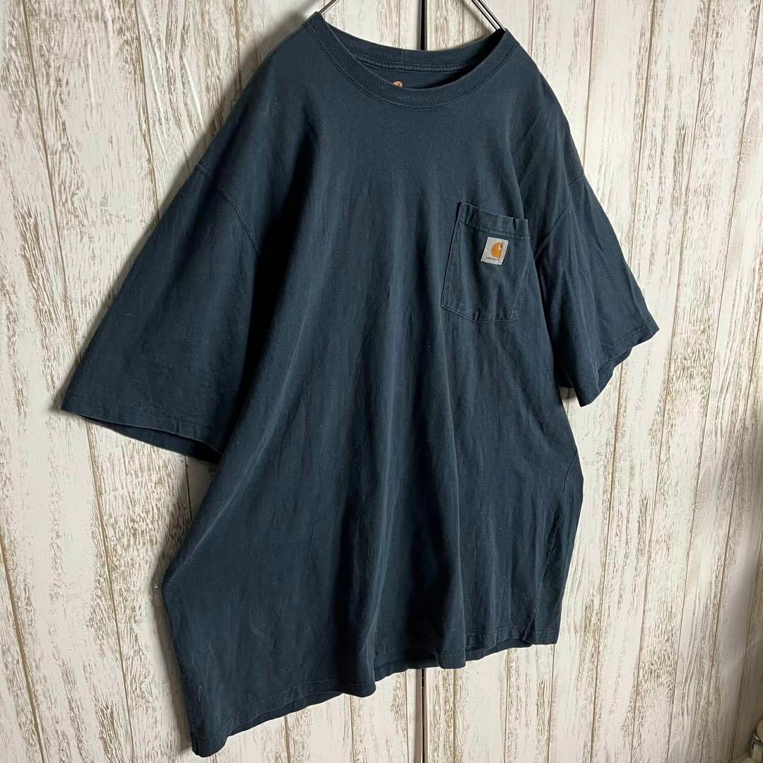 carhartt(カーハート)の【希少2XL】カーハート☆caharttワッペンロゴポケットTシャツ定番デザイン メンズのトップス(Tシャツ/カットソー(半袖/袖なし))の商品写真