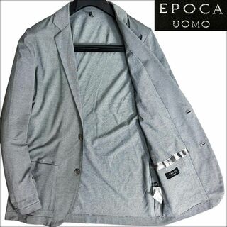 エポカウォモ(EPOCA UOMO)のJ6208 美品 エポカウォモ バーズアイ アンコンジャケット グレー 50(テーラードジャケット)