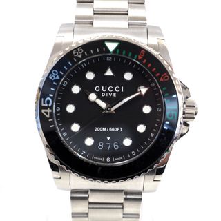 グッチ(Gucci)のグッチ 腕時計 DIVE ダイブ 136.2 SS クオーツ ブラック文字盤 メンズ  Th958962 超美品・中古(腕時計(アナログ))