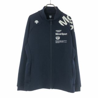 デサント(DESCENTE)のデサント ロゴプリント スポーツジャケット ジャージジャケット _ ネイビー DESCENTE ムーブスポーツ メンズ 古着 【240407】(その他)