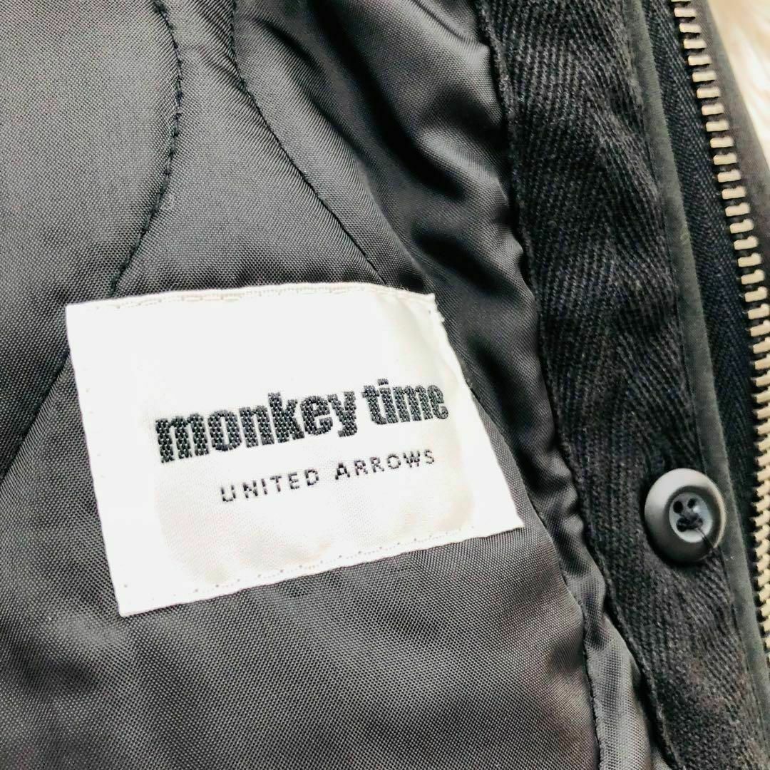 MONKEY TIME（UNITED ARROWS）(モンキータイム)のユナイテッドアローズモンキータイムモッズコートブラック黒Mライナーファー付 メンズのジャケット/アウター(モッズコート)の商品写真