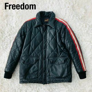 Freedomフリーダム　中綿入りキルティングレザージャケットブラック黒(レザージャケット)