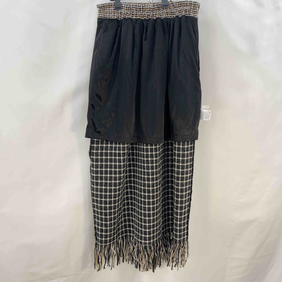 RETRO GIRL(レトロガール)のRETRO GIRL レトロガール レディース ロングスカート 黒白ベージュ チェック柄 tk レディースのスカート(ロングスカート)の商品写真