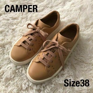 カンペール(CAMPER)のCAMPERカンペールレザースニーカーCourbコーブキャメル38(スニーカー)