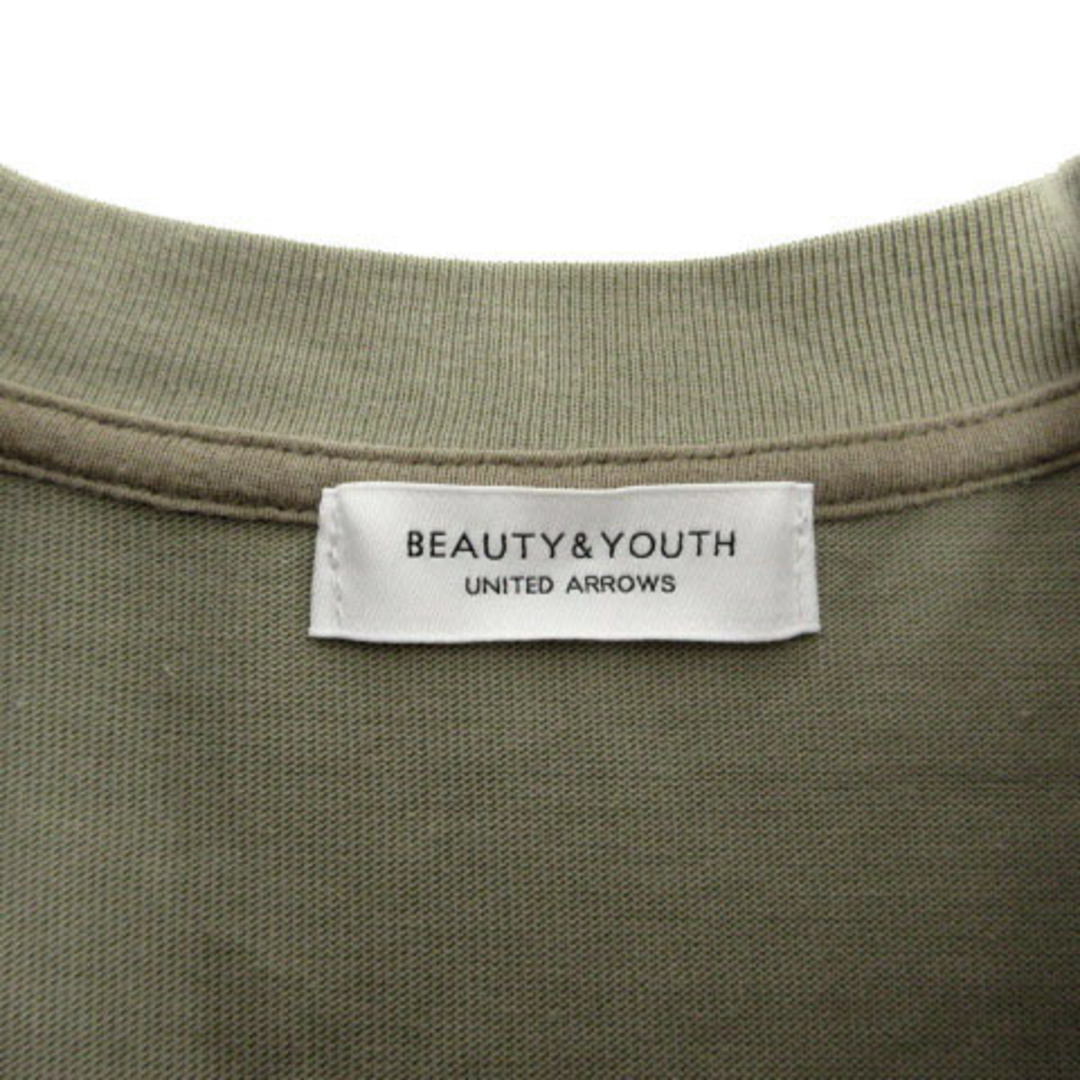 BEAUTY&YOUTH UNITED ARROWS(ビューティアンドユースユナイテッドアローズ)のB&Y ハイブリッド スビン テーパード カットソー カーキ S メンズのトップス(Tシャツ/カットソー(七分/長袖))の商品写真