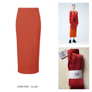 PLEATS PLEASE ISSEY MIYAKE - プリーツプリーズ イッセイミヤケ  新作 スカート DARK RED 4月 3