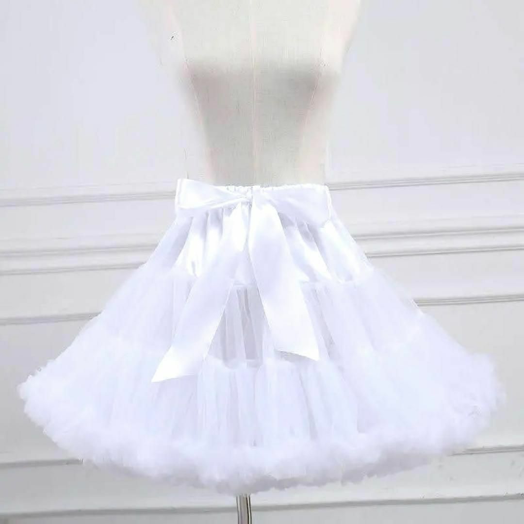 パニエ ふわふわ ボリューム 45cm メイド 白 ホワイト ロリータ ゴスロリ レディースのスカート(その他)の商品写真