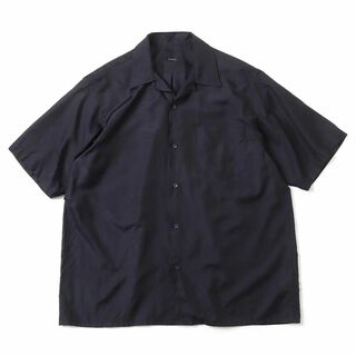 COMOLI - 新品 COMOLI コモリ ウールシルク 半袖オープンカラーシャツ ネイビー 3
