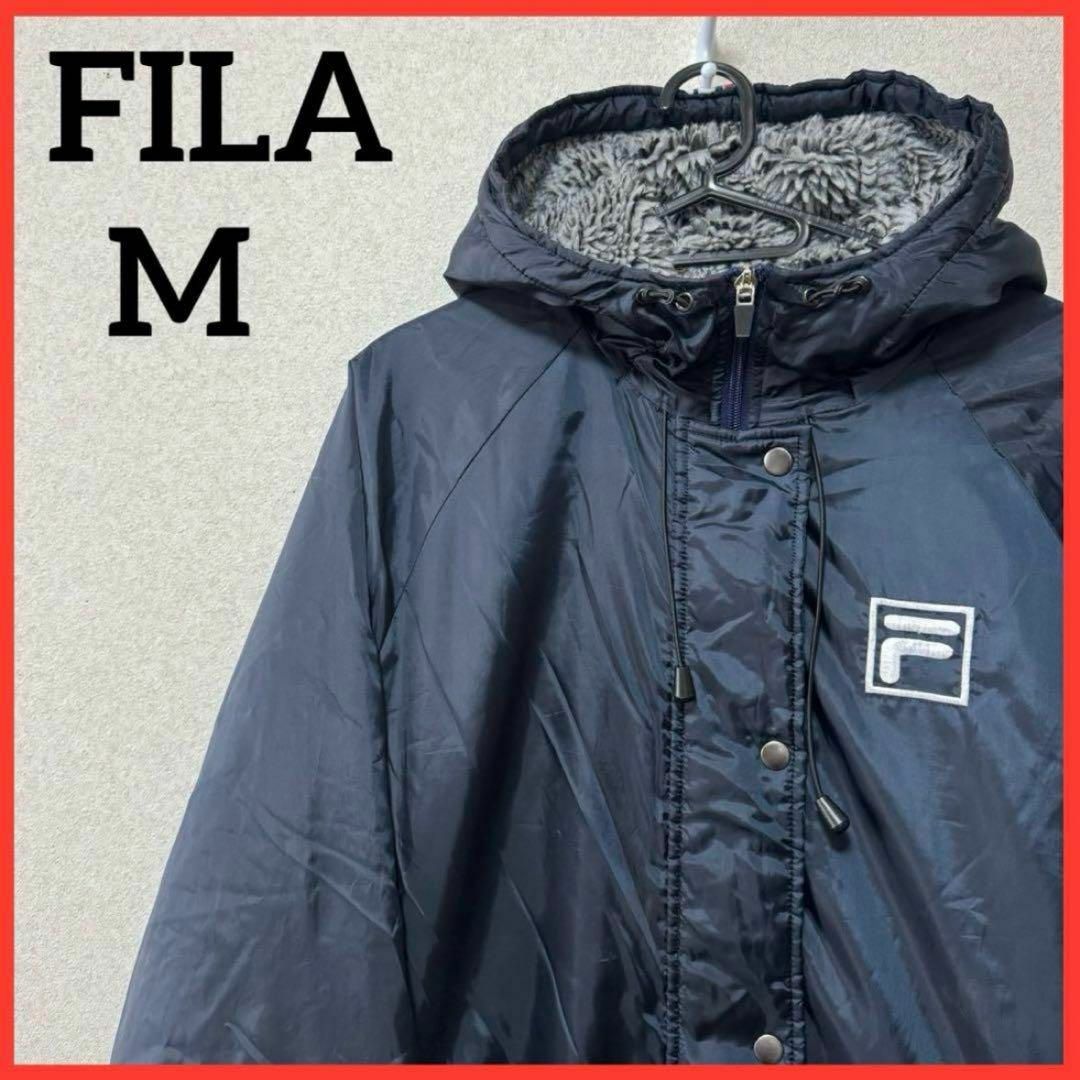 FILA(フィラ)の【希少】FILA ベンチコート ロングコート スポーツウェア 裏ボア 防寒 ロゴ レディースのジャケット/アウター(ロングコート)の商品写真