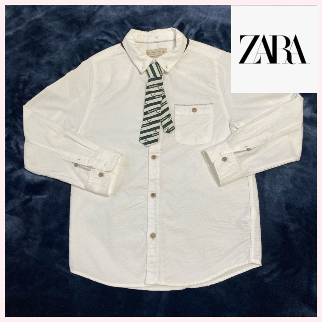 ZARA KIDS(ザラキッズ)の美品　ZARAキッズ　128cm 120 130 シャツ　長袖 キッズ/ベビー/マタニティのキッズ服男の子用(90cm~)(ブラウス)の商品写真