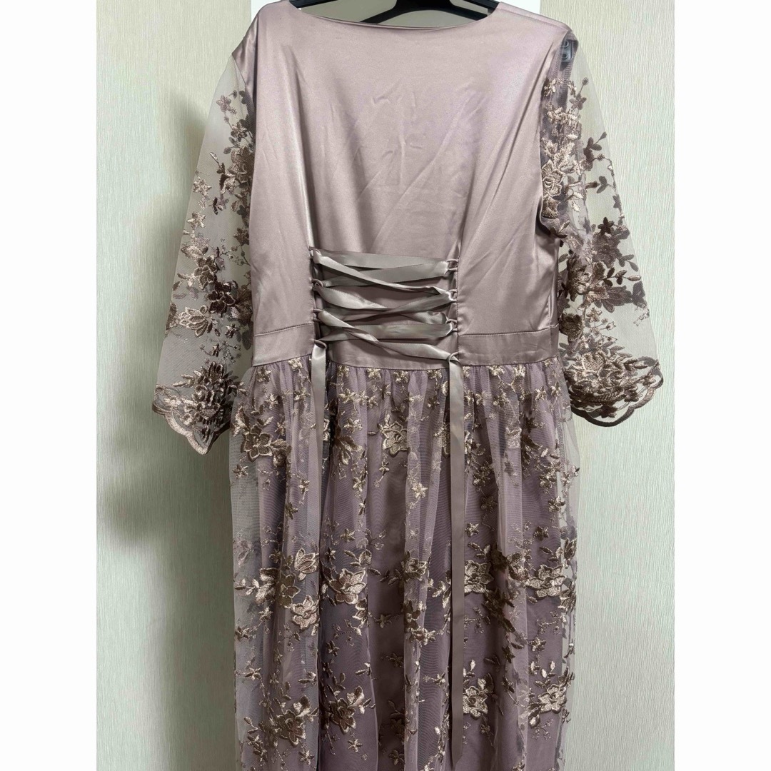 PREFERIR(プレフェリール)のPREFERIR シアーレースバックリボンパーティードレス レディースのフォーマル/ドレス(ミディアムドレス)の商品写真