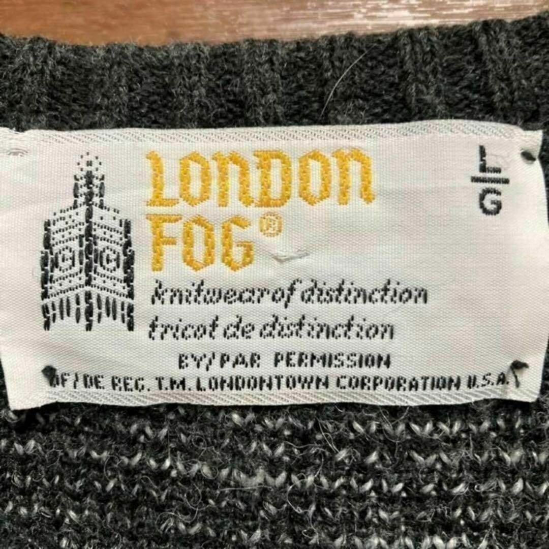 LONDONFOG(ロンドンフォグ)の【オーバーサイズ】古着　ニットセーター　総柄　ヴィンテージ　L グレー メンズのトップス(ニット/セーター)の商品写真