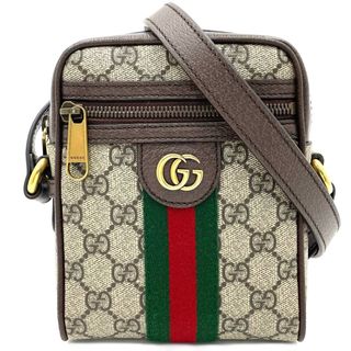 グッチ(Gucci)のGUCCI グッチ ショルダーバッグ オフィディア シェリーライン クロスボディバッグ 肩掛け 斜め掛け 小さめ 鞄 かばん 598127 GGスプリームキャンバス  レザー   ベージュ ブラウン 茶 アンティークゴールド金具 レディース 美品【中古品】(ショルダーバッグ)