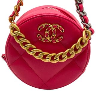 シャネル(CHANEL)の　シャネル CHANEL CHANEL19ラウンドチェーンショルダー AP1805 ピンク/GD金具/SV金具 ラムスキン レディース ショルダーバッグ(ショルダーバッグ)