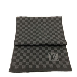 ルイヴィトン(LOUIS VUITTON)のルイヴィトン LOUIS VUITTON エシャルプ・プティ ダミエ・グラフィット M70030 メンズマフラー マフラー ウール ブラック(マフラー)