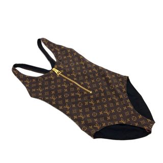 ルイヴィトン(LOUIS VUITTON)のルイヴィトン LOUIS VUITTON ジップアップモノグラムワンピーススイムスーツ 1AC6AN スイムウェア  水着 ナイロン ブラウン 未使用(水着)