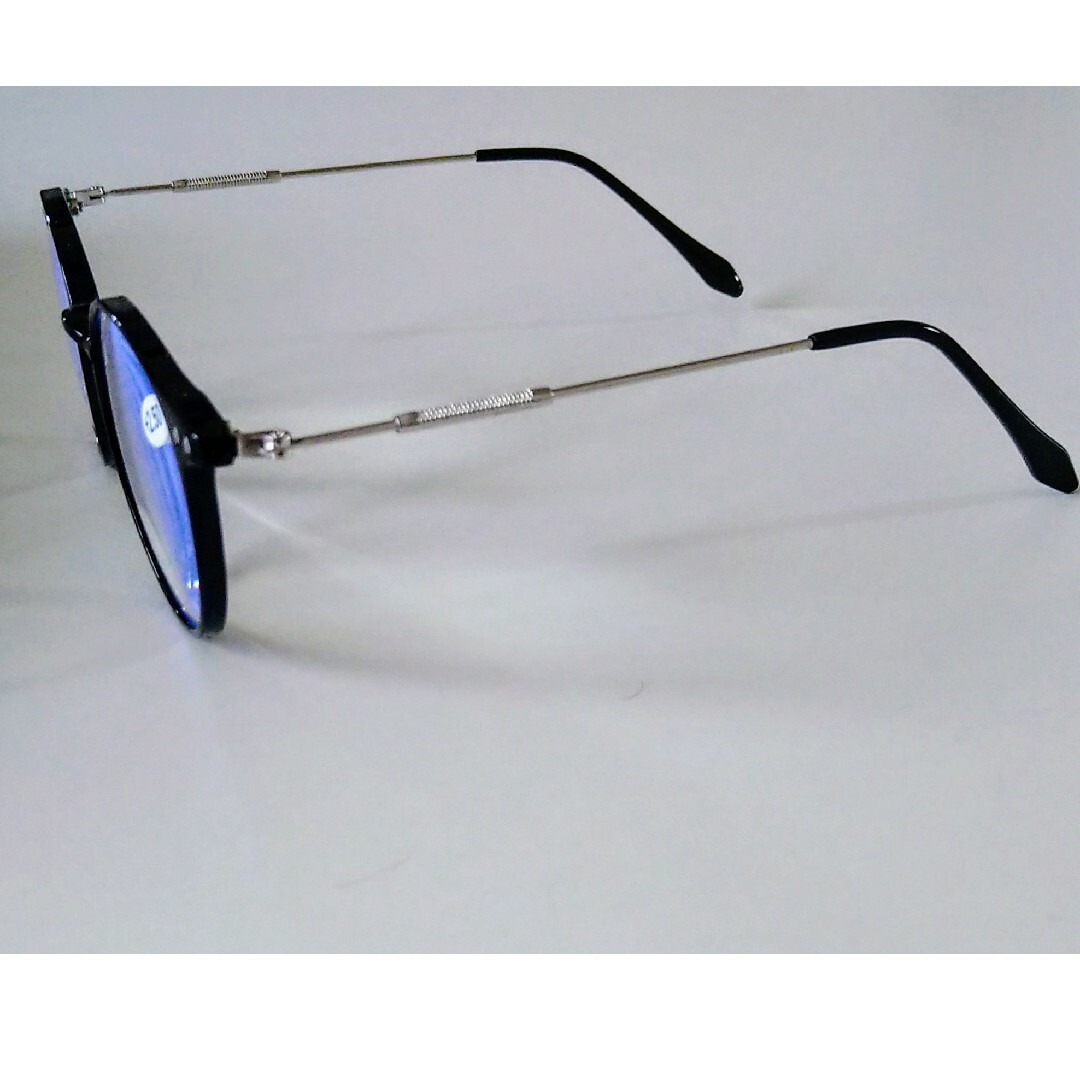 老眼鏡 ＋2.5 お洒落 シニアグラス  ブルーライトカット 遠近両用 ブラック レディースのファッション小物(サングラス/メガネ)の商品写真