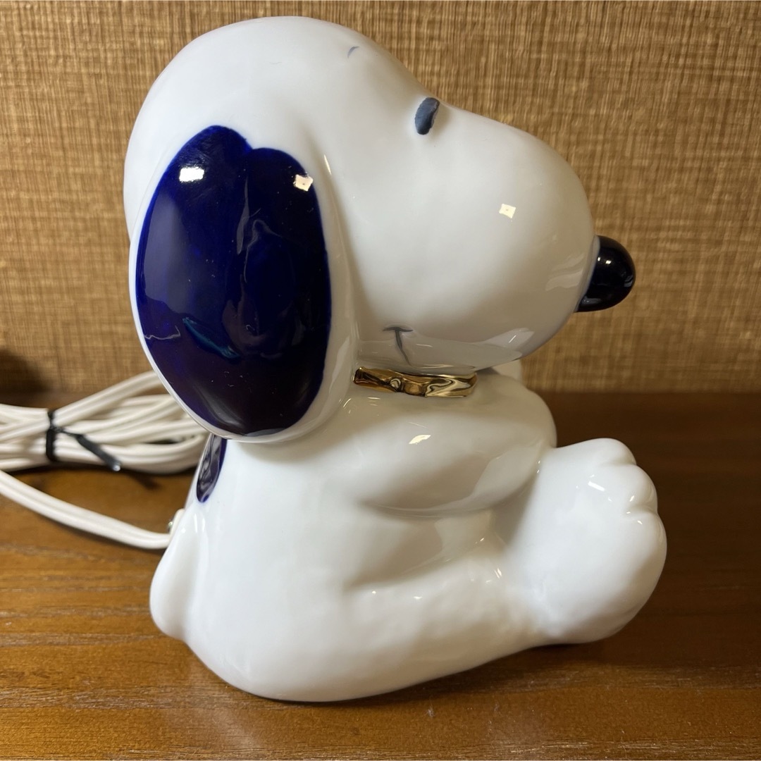 SNOOPY(スヌーピー)の【良品】スヌーピー シェード ランプ 卓上 陶器製 ウッドストック インテリア/住まい/日用品のライト/照明/LED(テーブルスタンド)の商品写真