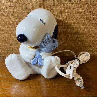 スヌーピー(SNOOPY)の【良品】スヌーピー シェード ランプ 卓上 陶器製 ウッドストック(テーブルスタンド)